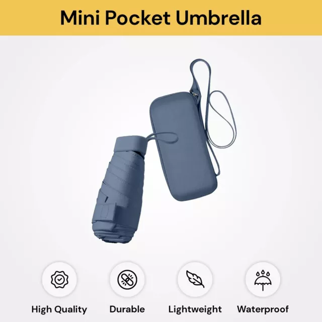 Mini Pocket Umbrella Anti-UV Sun/Rain Windproof 6 Folding Ultra Light Umbrella 3