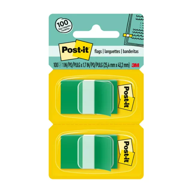 Post it Flags 680 GN2 1 in. x 1.7 in. (2.54 cm x 4.31 cm) Green 2 Units