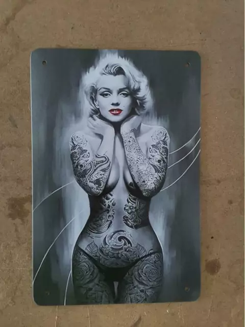 Marilyn Monroe Sexy Girl Sign for Wall Vintage Metal Tin Retro 11.8" x 7.8"
