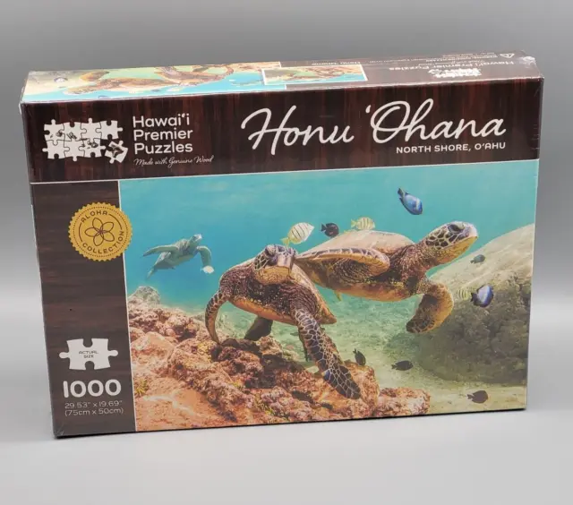 Hawaii Premier Puzzle *Sea Turtles* Honu 'Ohana North Shore O'Ahu Wood 29" x 19"