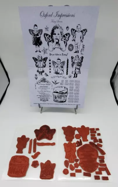Oxford Impressions Fairy Sweets Rubber Stamps 2011 Babies Kids Cupcake HTF