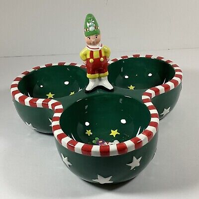 Mary Engelbreit MAGIC OF CHRISTMAS Elf Relish Candy Tray Enesco 2001 With Box 
