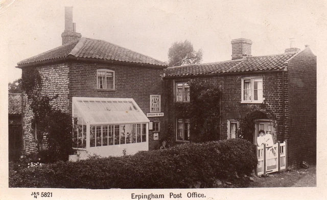 early B/W RP POSTCARD - Erpingham Post Office, Norwich, Norfolk