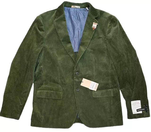 NWT-Scotch & Soda Blazer Green Corduroy Mens Jacket Casual Size  XXL Retail $298
