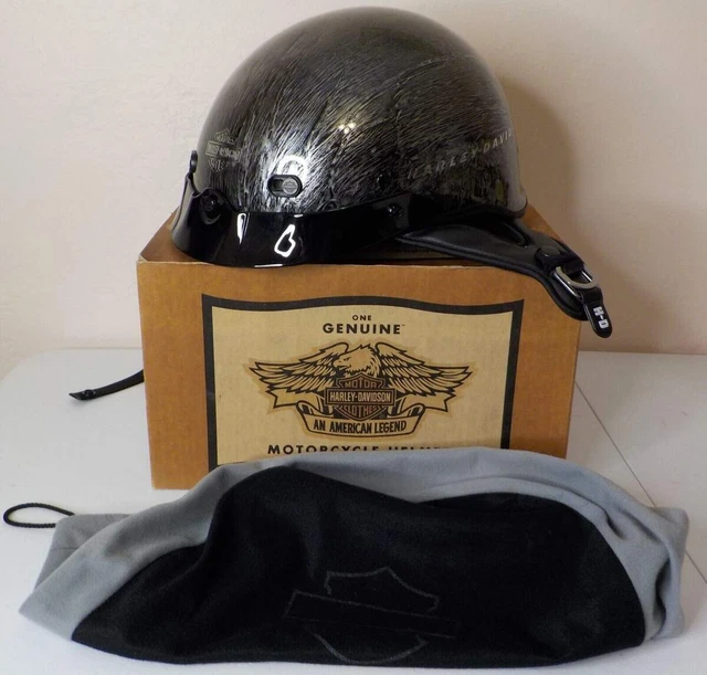 Vintage Silver Moon Harley Davidson Motorcycle Helmet Size Small Rare