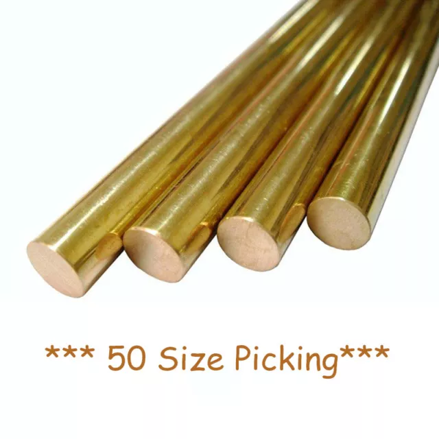 Brass Round Bar Solid Rod l Diameter Ø 3mm to 50mm  l 100mm up 300mm Lengths l