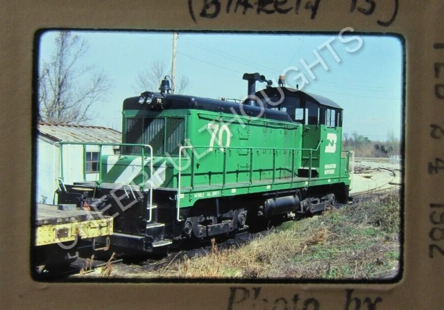Original '82 Kodachrome Slide BN Burlington Northern 70 SW1 Mobile,  AL   38T33