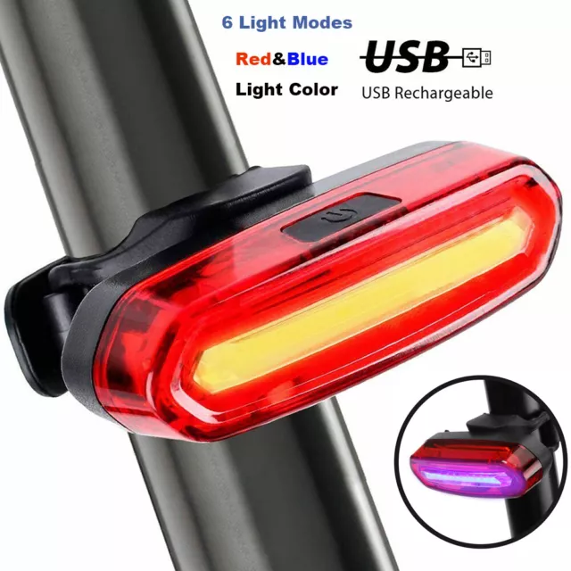 Luces Traseras para Bicicleta Luz LED Recargable USB de Seguridad Intermitente