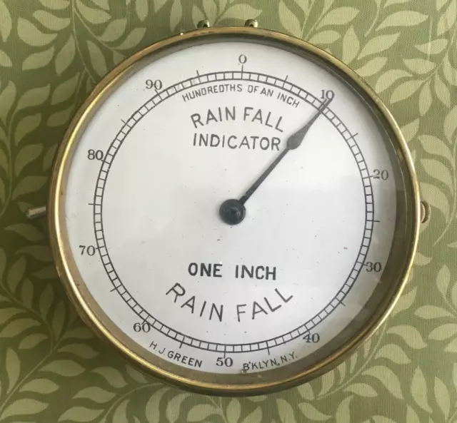Rare Antique Henry J. Green Brass Rain Fall Indicator Gauge Circa 1890 Rare Antique Henry J. Green Brass Rain Fall Indicator Gauge Circa 1890