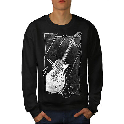 Wellcoda Skull Music Bass Guitar Mens Sweatshirt,  Casual Pullover Jumper