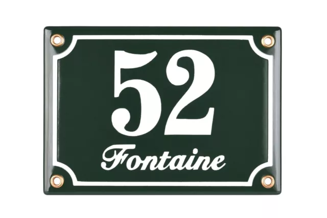 Porcelain address plaque 4.7x6.7″ customisable handmade enamel house number sign