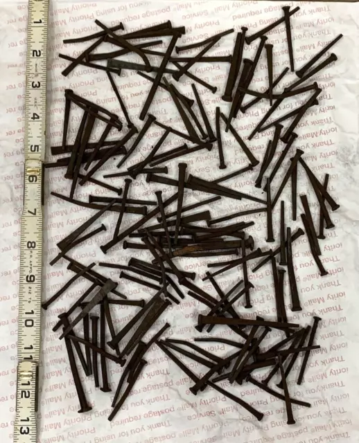 1.25 LBS OLD Square head NAILS ASSORTED MIXED 1800s rustic SOME BENT