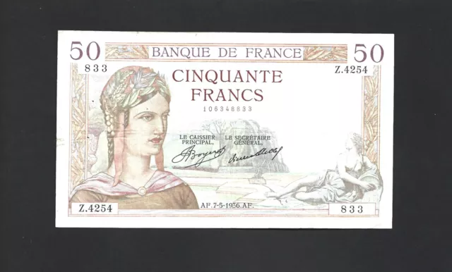 France - Billet de 50 Francs Cérès  du 7/5/1936 Z.4254  état TTB