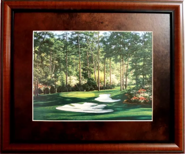 Golf Picture The 10Th At Augusta Golf Course Larry Dyke Matted Framed 16X13