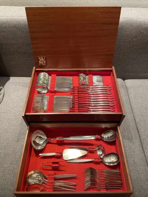 wmf besteck Rarität komplettes Set von 1966 In 800er Silber 69 tlg. unbenutzt