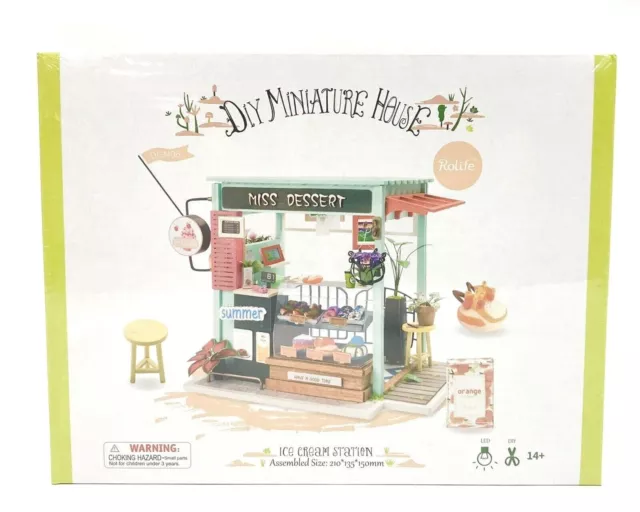 “Ice Cream Station” DGM06 DIY Miniature Dollhouse 3D Wooden Puzzle Model Kit