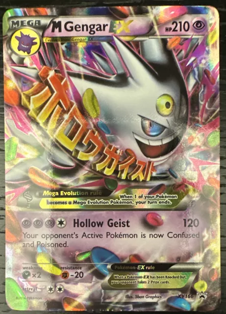 Mega Gengar EX XY166 Full Art Black Star Promo Foil Pokemon Card Mint