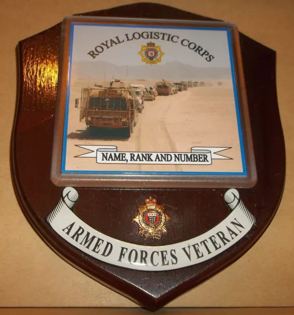 Royal Logistic Corps Wall Plaque with name rank & number