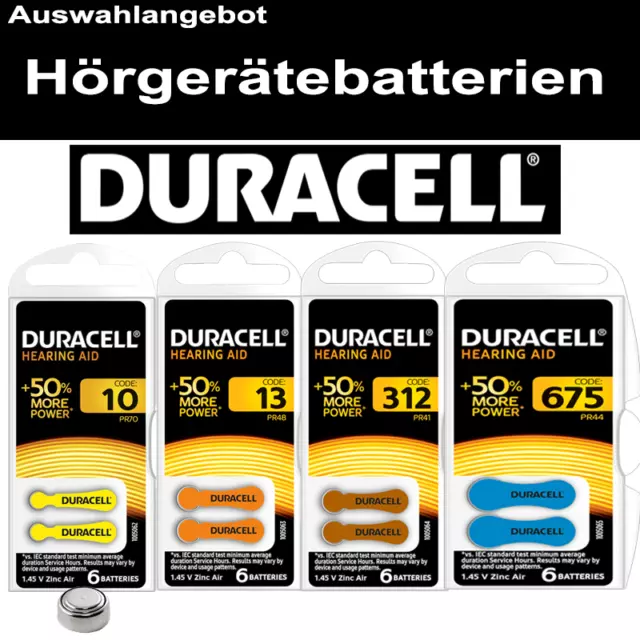 DURACELL Hörgerätebatterien Typ 10 13 312 675 PR70 PR48 PR41 PR44