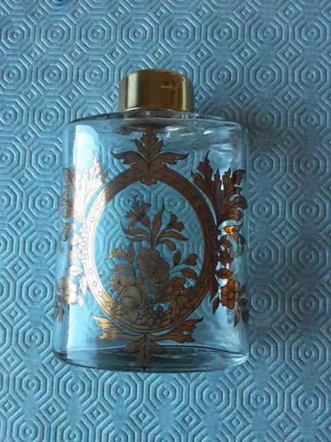 Vintage REDUCTA London Ornate Glass Bottle With Gold Pattern