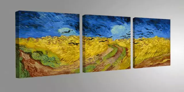 Van Gogh Campo Di Grano Quadri Moderni Stampa Su Tela Cm150X50 Vernice Pennell0