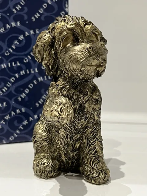 Cockapoo Dog Ornament Figure Bronze Paw Up Gift
