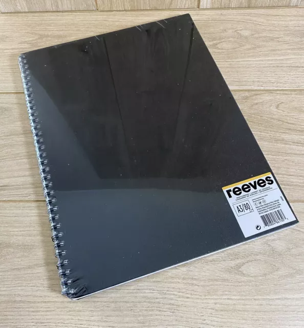 Reeves Hard Back Spiral Bound Sketch Book -Drawing Pad Sketching Paper -  Size A3