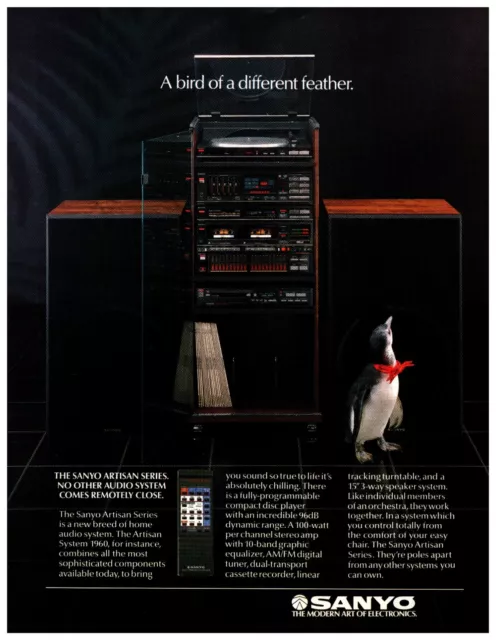 1985 Sanyo Stereo Speaker System Vintage Print Ad/Poster Electronics Pop Art 80s