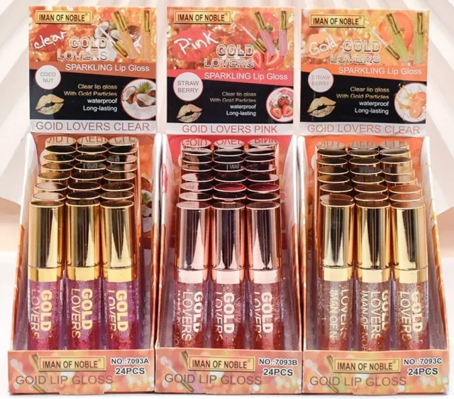 Clear or Tinted Lip Gloss Gold particles waterproof long lasting