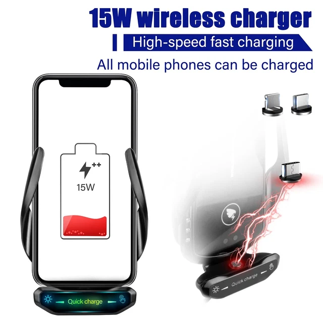 Qi Wireless Charger Auto Handyhalterung Induktions mit ladefunktion Clamping KFZ 5