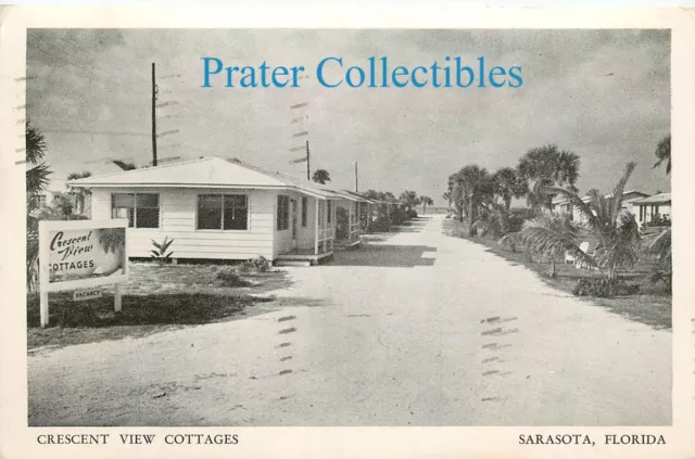 Florida, FL, Sarasota, Crescent View Cottages 1952 Postcard