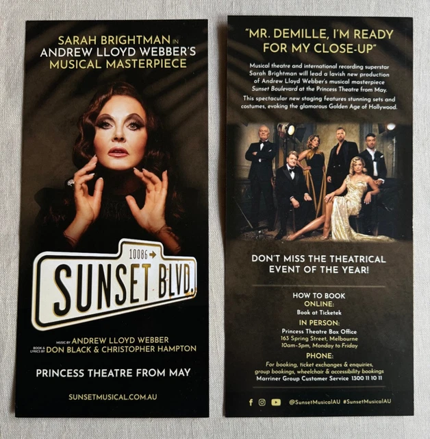 NEW! SUNSET BLVD Musical Melbourne 2024 Flyers x 2 starring Sarah