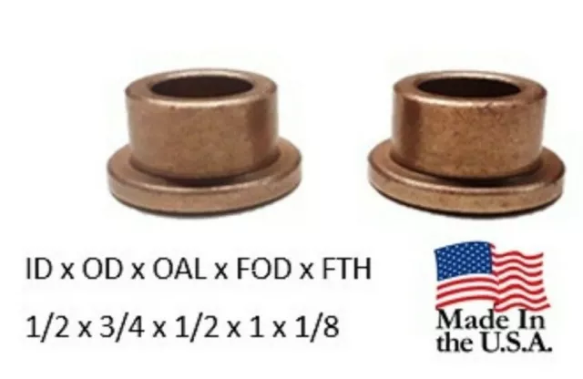 1000pcs, 1/2 x 3/4 x 1/2 Bronze Flanged Bushing, AMERICAN BRONZE - Made In USA