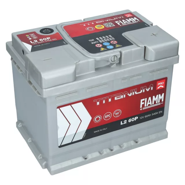 Autobatterie Fiamm 60Ah 12V Titanium Pro Starterbatterie TOP Angebot GELADEN