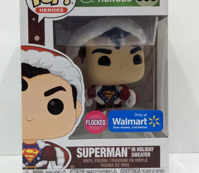 Funko POP! Superman DC Super Heroes #353 Christmas Flocked Walmart Vinyl Figure 3