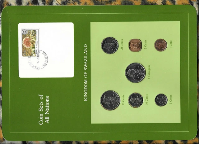 Coin Sets of All Nations Swaziland 1975-1982 20, 5 cents, 1 Lilangeni 1979