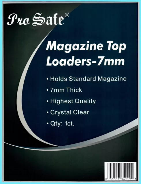 1 PRO SAFE MAGAZINE 7MM TOPLOADER Holder NEW Storage Rigid Ultra Clear Pack