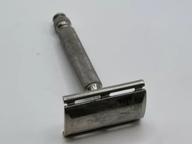 Vintage Gillette Razor 1965 K-1 Tech Ball 3 Pc Double Edge Safety Razor