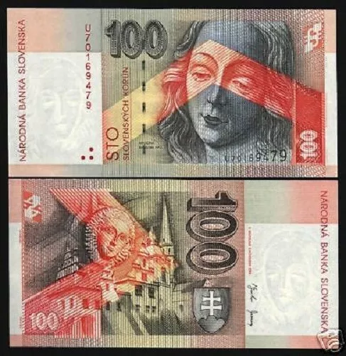 Slovakia 100 Korun P-44 2004 Pre Euro Madonna Unc Money Bill European Bank Note