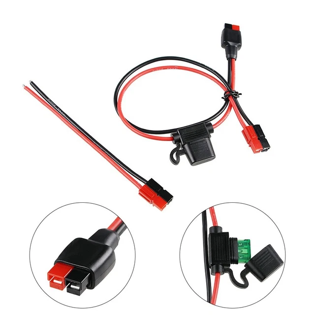 Harnais d'alimentation durable 30A support fusible moyen avec câblage 12 AWG et