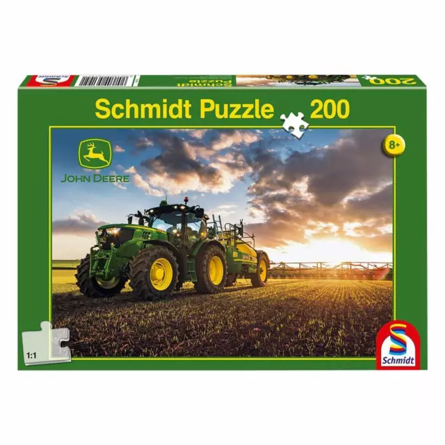 Schmidt Spiele tracteur 6150R avec tonne à lisier, 200 pièces, puzzle enfant,...