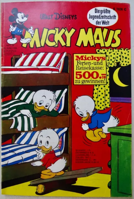1 Micky Maus Heft Nr. 24 aus 1968, mit Schnipp und Sammelbild, Zustand 1-
