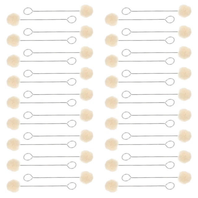 100pcs Multi-use Practical Dye Daubers Metal Handle Wool Applicator for DIY