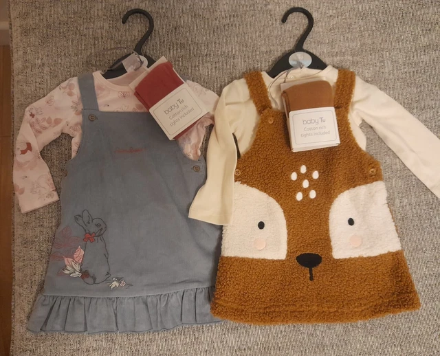 Set di abiti per bambine senza etichette abiti pacchetto vestiti 6-9 mesi collant body