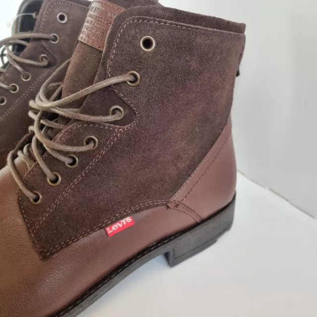 LEVI'S MENS BROWN Leather Lace-Up Ankle Boots UK10 US11 £119.99 ...