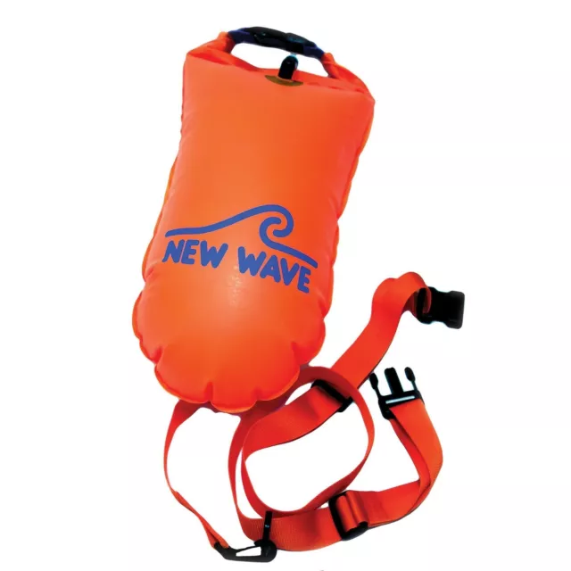 New Wave Swim Buoy for Open Water Swimmers and Triathletes - 15L TPU Orange