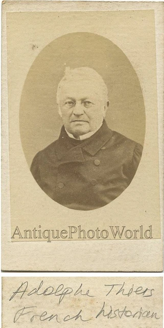 Photo Ancienne CDV – Portrait Thiers Par Nadar, Paris 1870, Tirare Albuminé