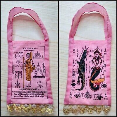 Holy Bag Phra Siwalee Old Talisman for Lucky & Money Thai Buddha Amulet