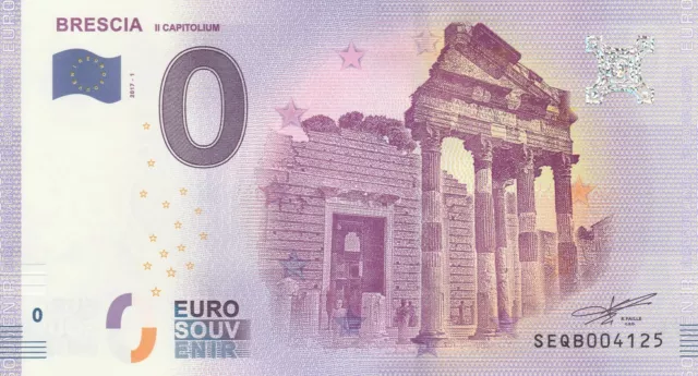 A 2017-1  Billet 0 Euro Souvenir - Se Qb - Italie  Brescia Il Capitolium
