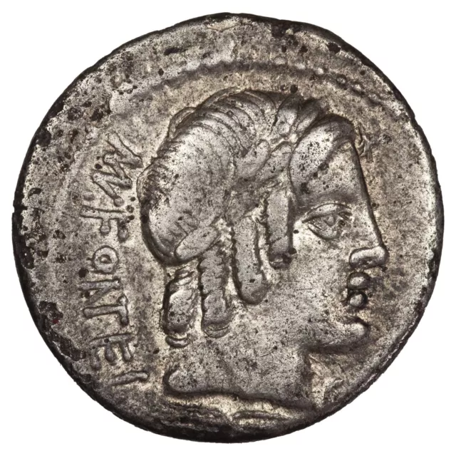Republic Roman Fonteia Denier 85 BC Véjovis Génie Winged RRC.353/1c Silver